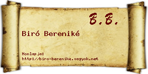 Biró Bereniké névjegykártya
